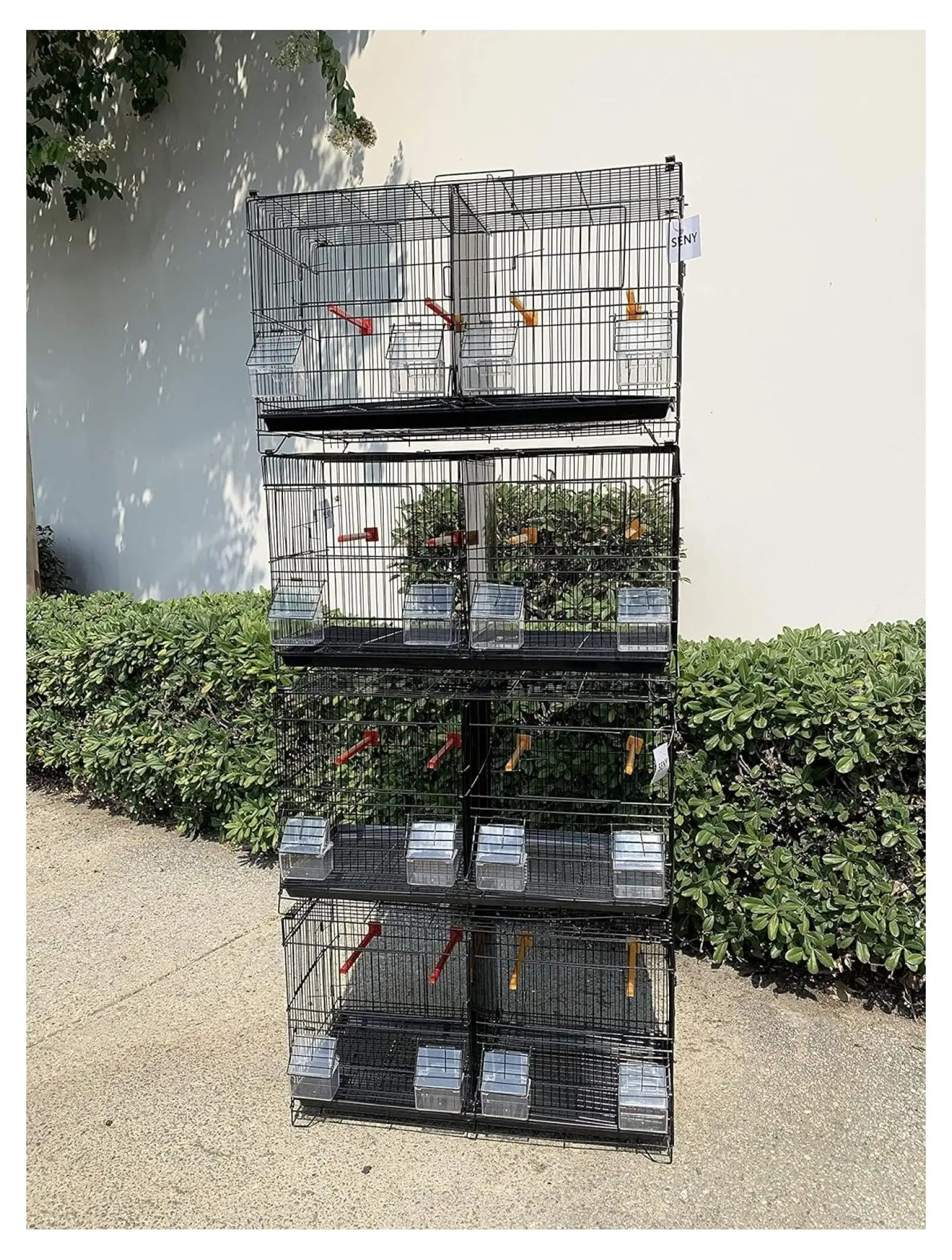 Lot of 4 Stackable Breeding Cage for Canary Finch Small (Black)