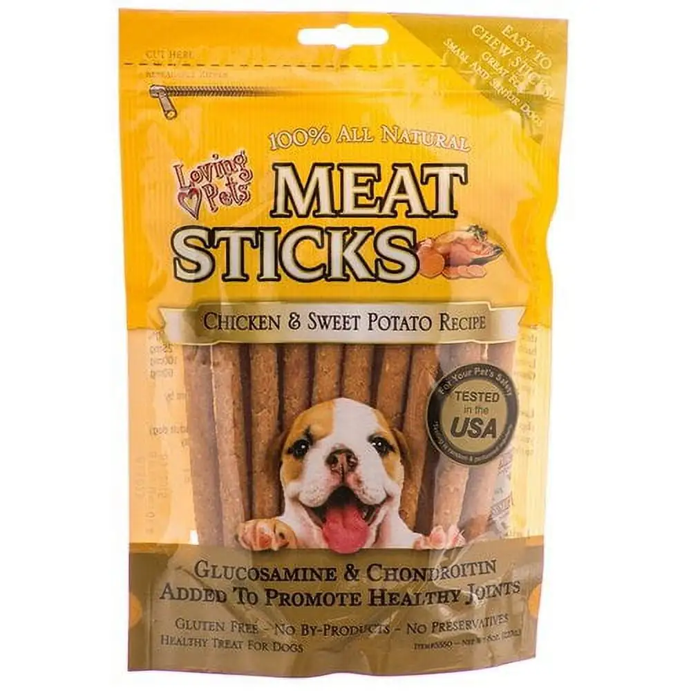 Loving Pets Chicken and Sweet Potato Recipe Meat Sticks. 8 Oz