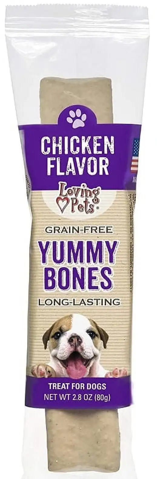 Loving Pets Grain Free Yummy Bones Chicken Flavor Filled Chew