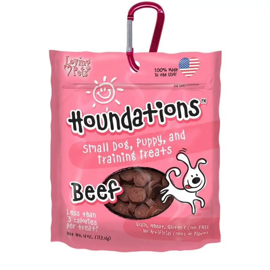 Loving Pets Houndations Small Dog & Puppy Training Treats Beef. 4 oz