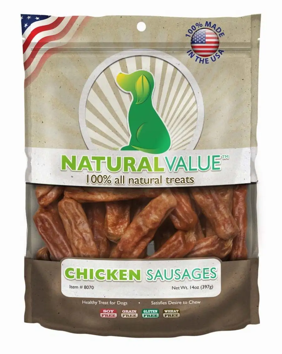 Loving Pets Natural Value Sausages Dog Treats Chicken. 13 oz