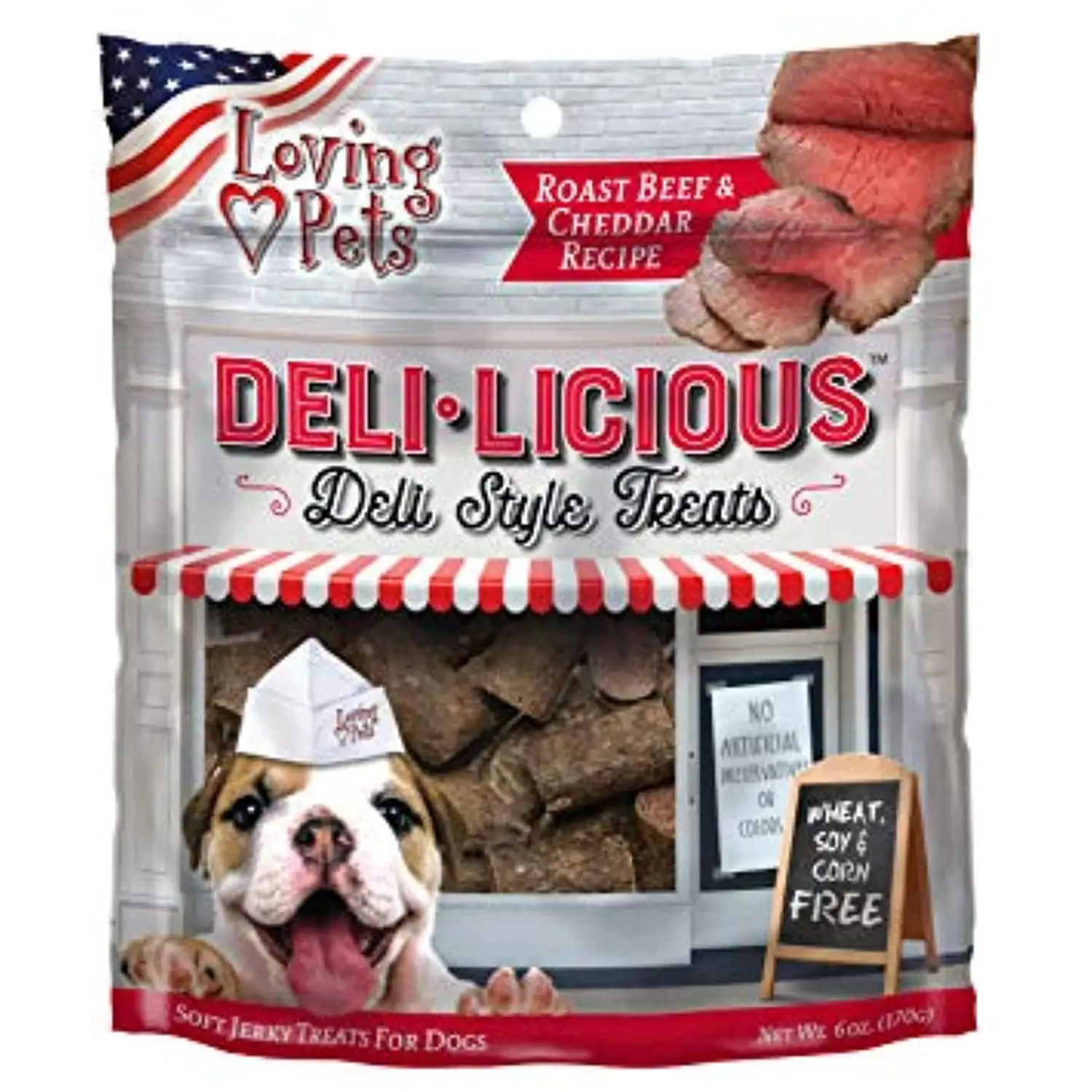 Loving Pets Products Deli-Licious Roast Beef & Cheddar Recipe Dog Treat. 6 oz (8082)