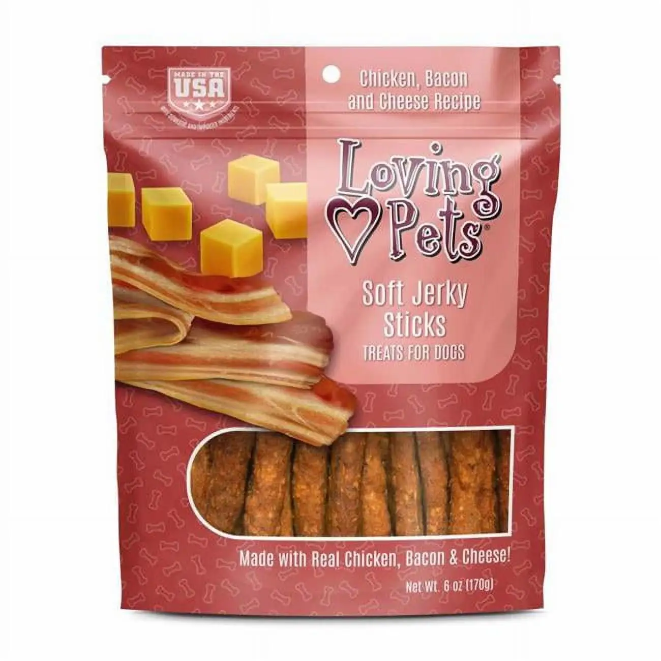 Loving Pets Soft Jerky Sticks Bacon Flavor. 6 oz