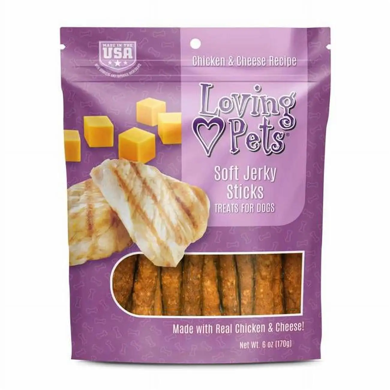 Loving Pets Soft Jerky Sticks Cheese Flavor. 6 oz