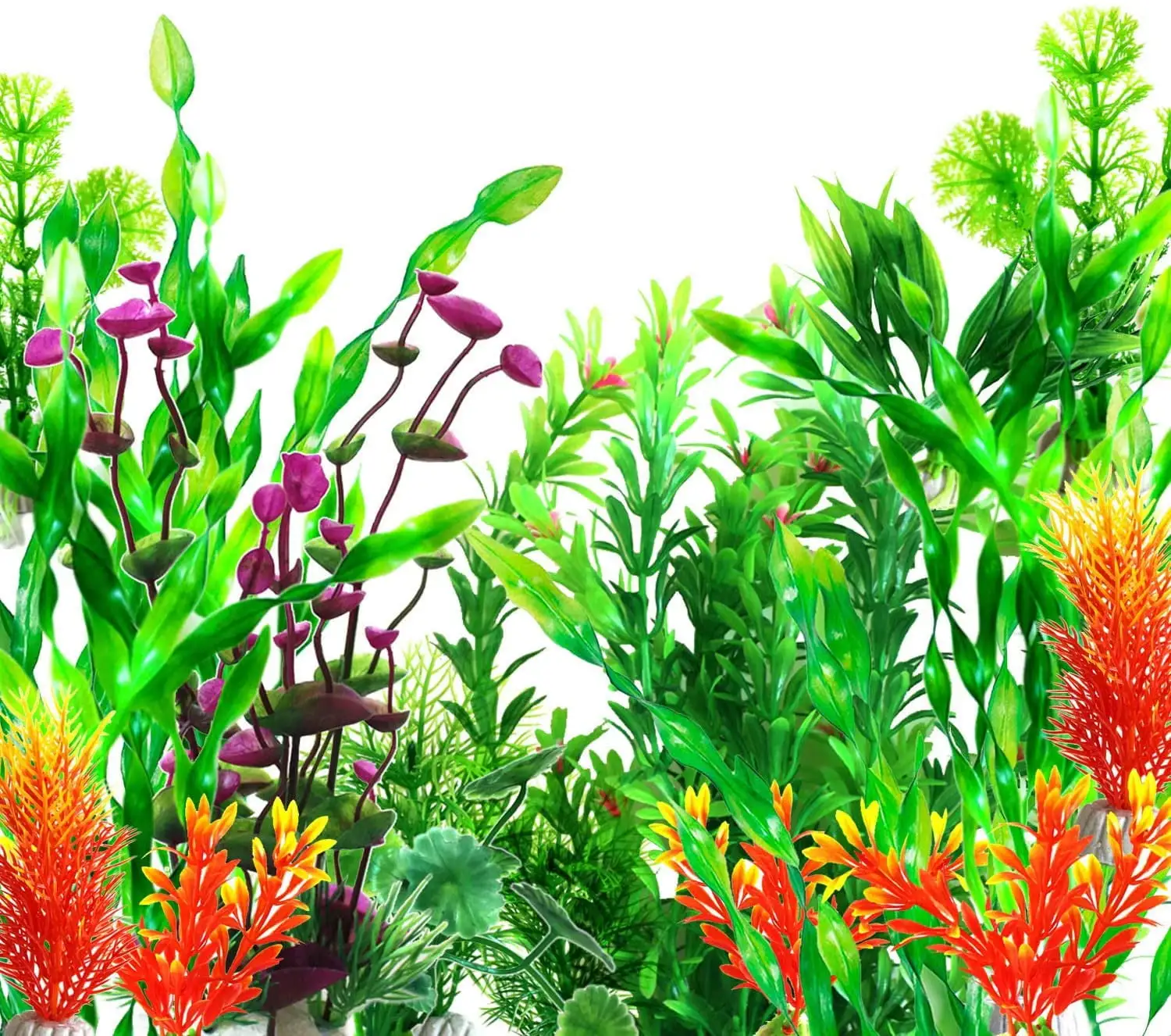 Ludlz 10/20PCS Artificial Aquarium Plants. Fish Tank Decorations. ( 10-12cm High). Plastic Plant Landscape Aquarium Decoration