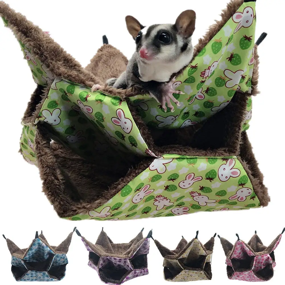 Ludlz 3-Layer Warm Hamster Rat Hanging Hammock Swing Cage Sleeping Nest Pet Supplies