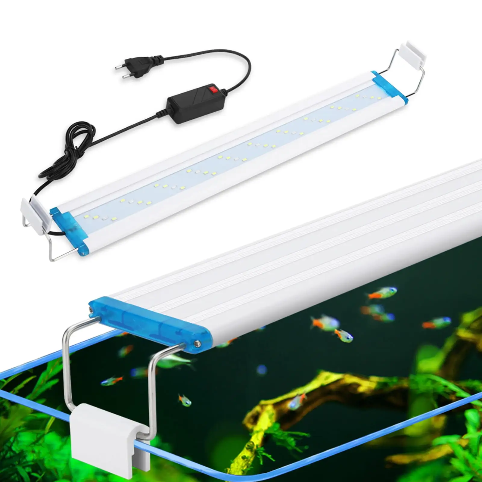 Ludlz Adjustable Aquarium Light with Extendable Brackets. External Controller. for Freshwater Fish Tank