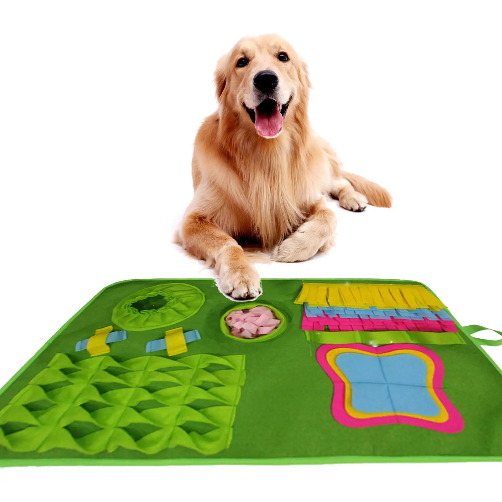 Ludlz Dog Snuffle Mat. Pet Feeding Mat Dog Training Pad Sniffing Mat.Encourages Natural Foraging Skills for Stress ReleaseSkills for Dogs Cats Pet