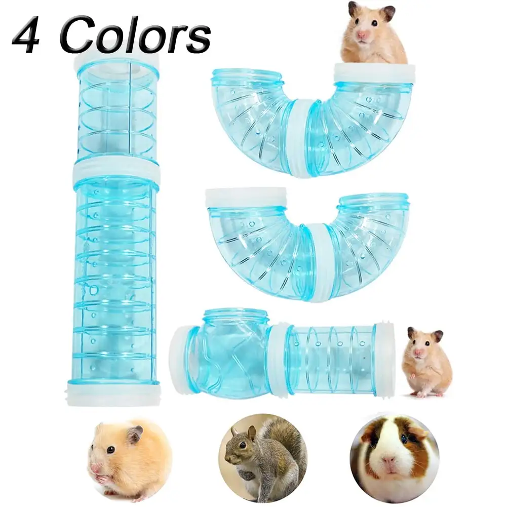 Ludlz Hamster Tubes. Adventure External Pipe Set Transparent MaterialHamster Cage & Accessories Hamster Toys to Expand Space DIY Creative Connection Tunnel Track Rat Toy