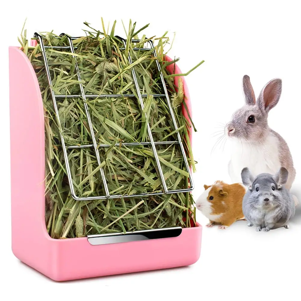 Ludlz Feeder Rack Less Wasted Ideal for Rabbits/Guinea Pigs/Chinchillas/Hamsters Keeps Grasses Clean and Fresh