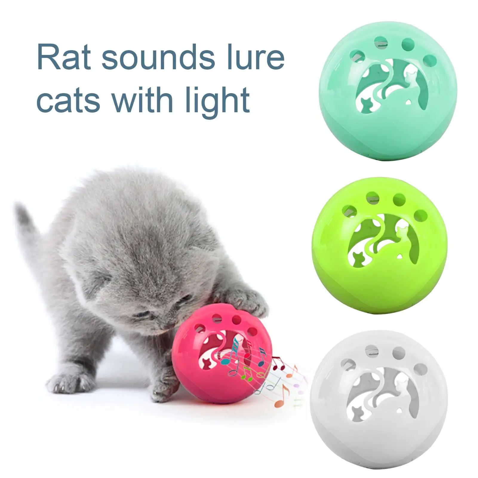 Ludlz LED Light up Cats Balls Flashing Ball LED Ball Glowing Ball Pet Color Light Ball Interactive Toys for Cats. Dogs