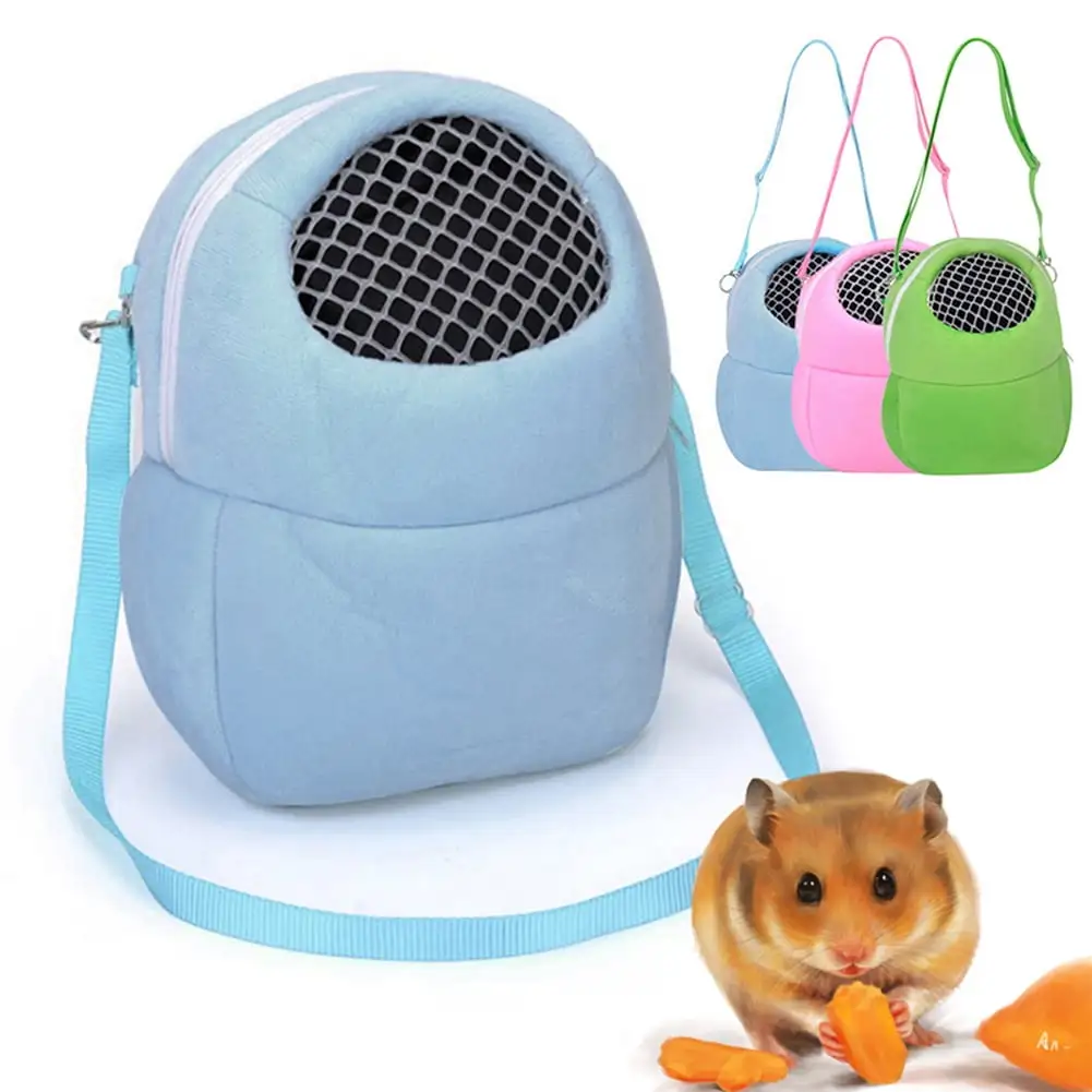 Ludlz Pet Carrier Bags Hamster Rat Hedgehog Rabbit Sleeping Bag Breathable Portable Outgoing Travel Handbags Backpack with Shoulder Strap 8-10inch