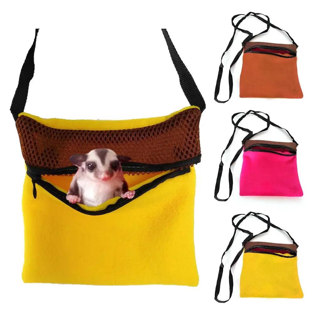 Ludlz Small Animal Outgoing Bag Hamster Carrier Bag Hedgehog Portable Travel Carry Pouch Chinchillas Breathable Handbag Soft Sided Tote Bag for Rats Sugar Glider with Chew Play Toy