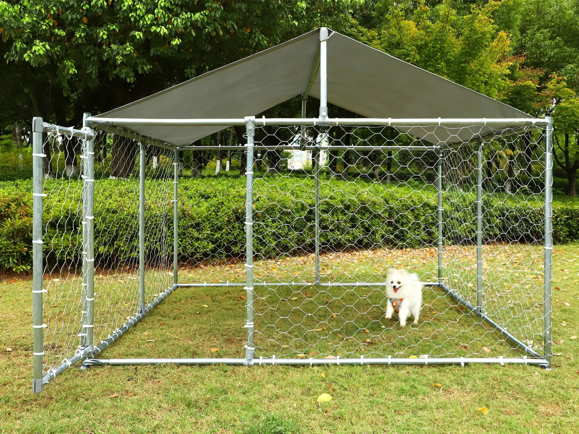 Magic Union Outdoor Dog Kennel.Large Dog Playpen Outdoor Dog Fence for Backyard Dog Run with Waterproof Cover