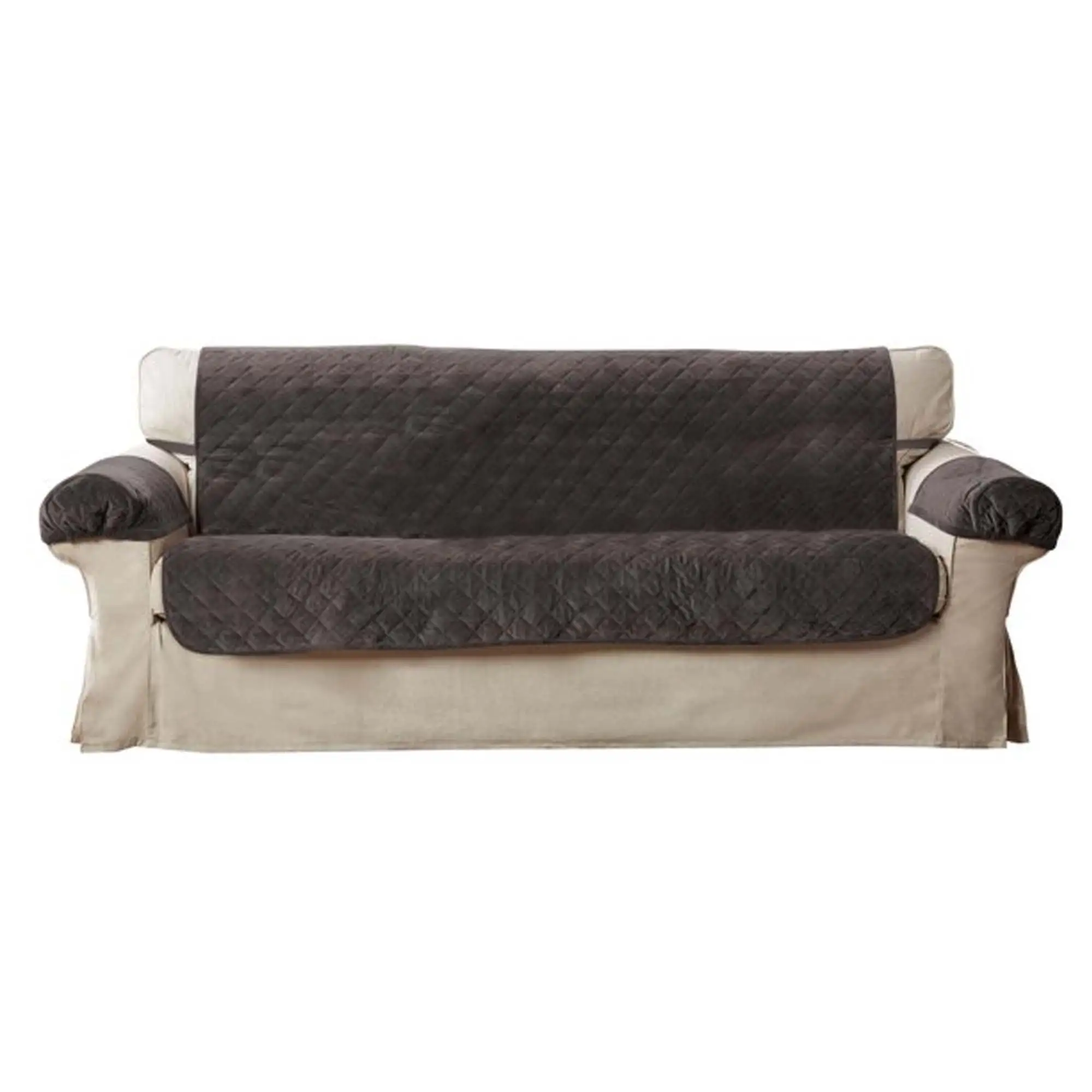 Mainstays 3-Piece Quilted Plush Sofa Pet Cover Multipurpose Furniture Protector. Chocolate