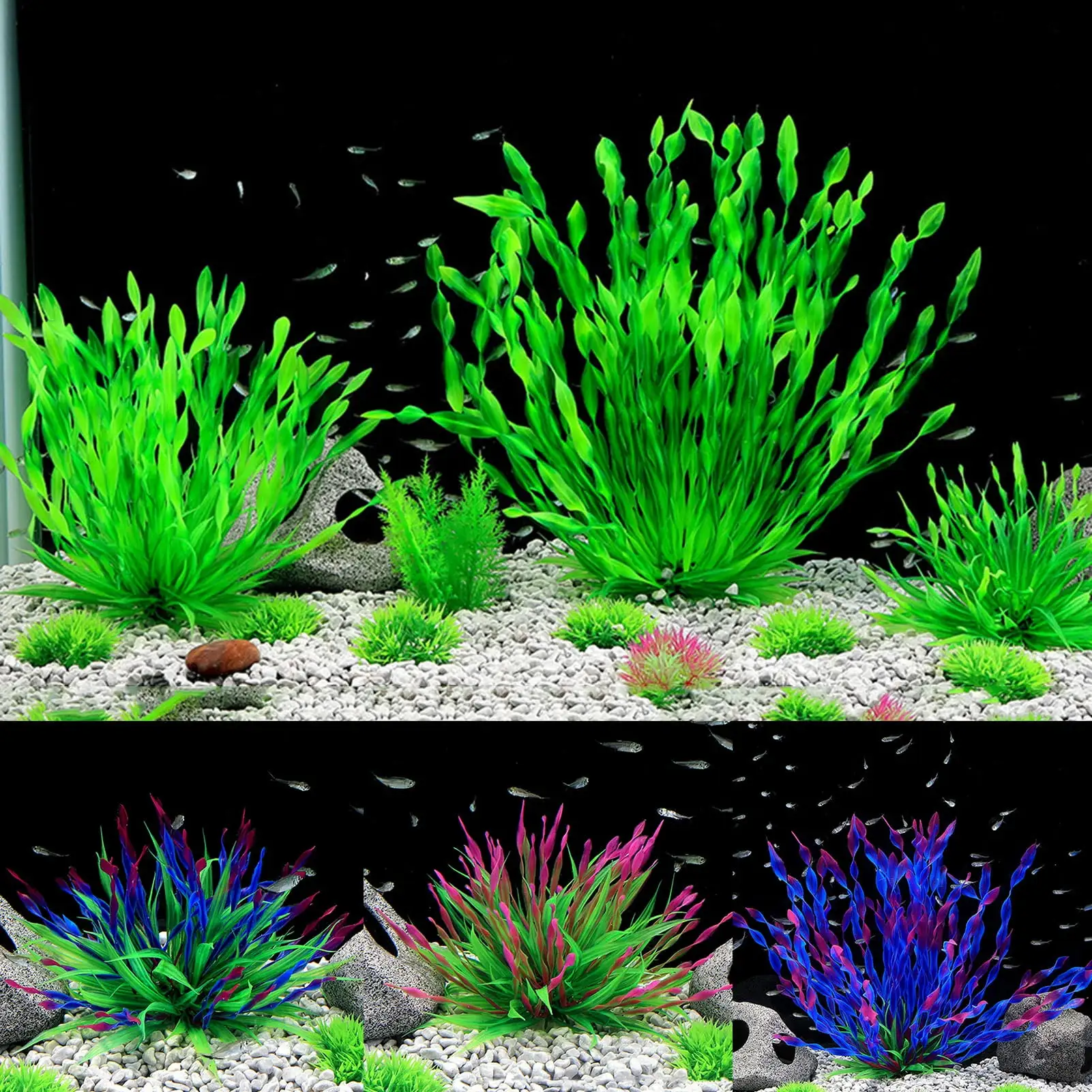 Mairbeon Aquarium Plant Realistic Appearance Hideout Decor Plastic Artificial Seaweed Fish Tank Decoration for Home