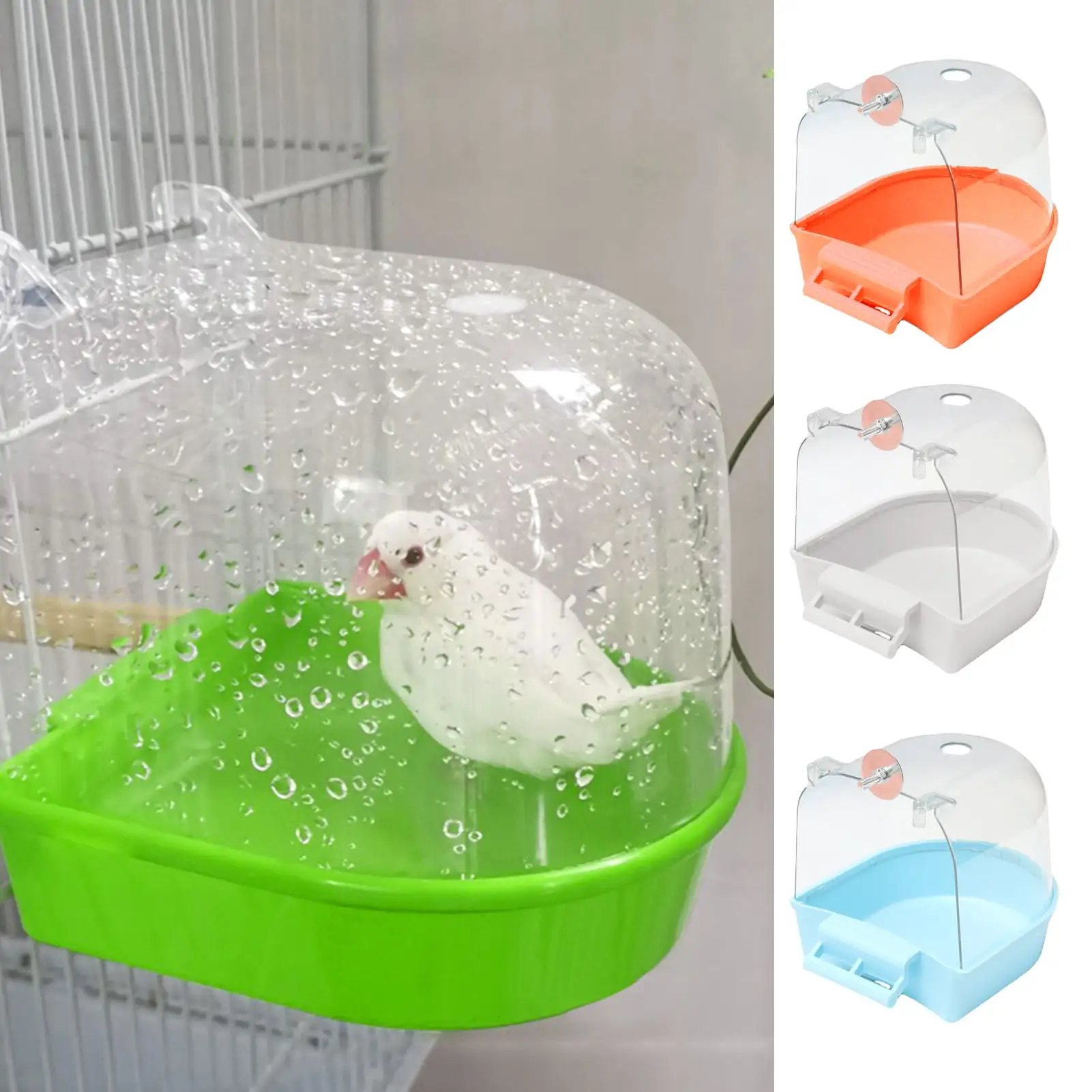 Mairbeon Bird Bathtub Water Injection Hole Washing Dry Cleaning Plastic Thicken Parrot Bath Box Bird Supplies