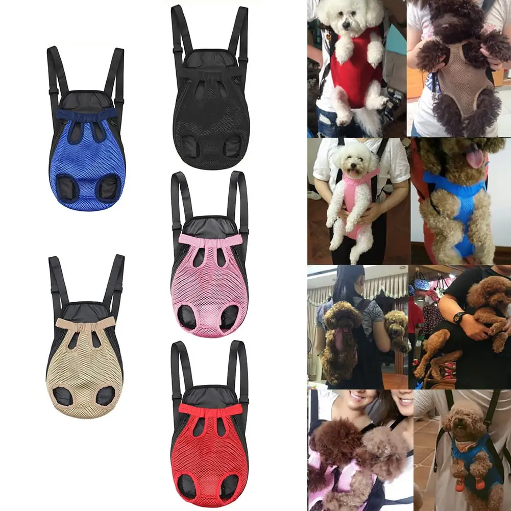 Mairbeon Pet Carrier Backpack Adjustable Front Cat Dog Legs Tail Out Chest Travel Bag