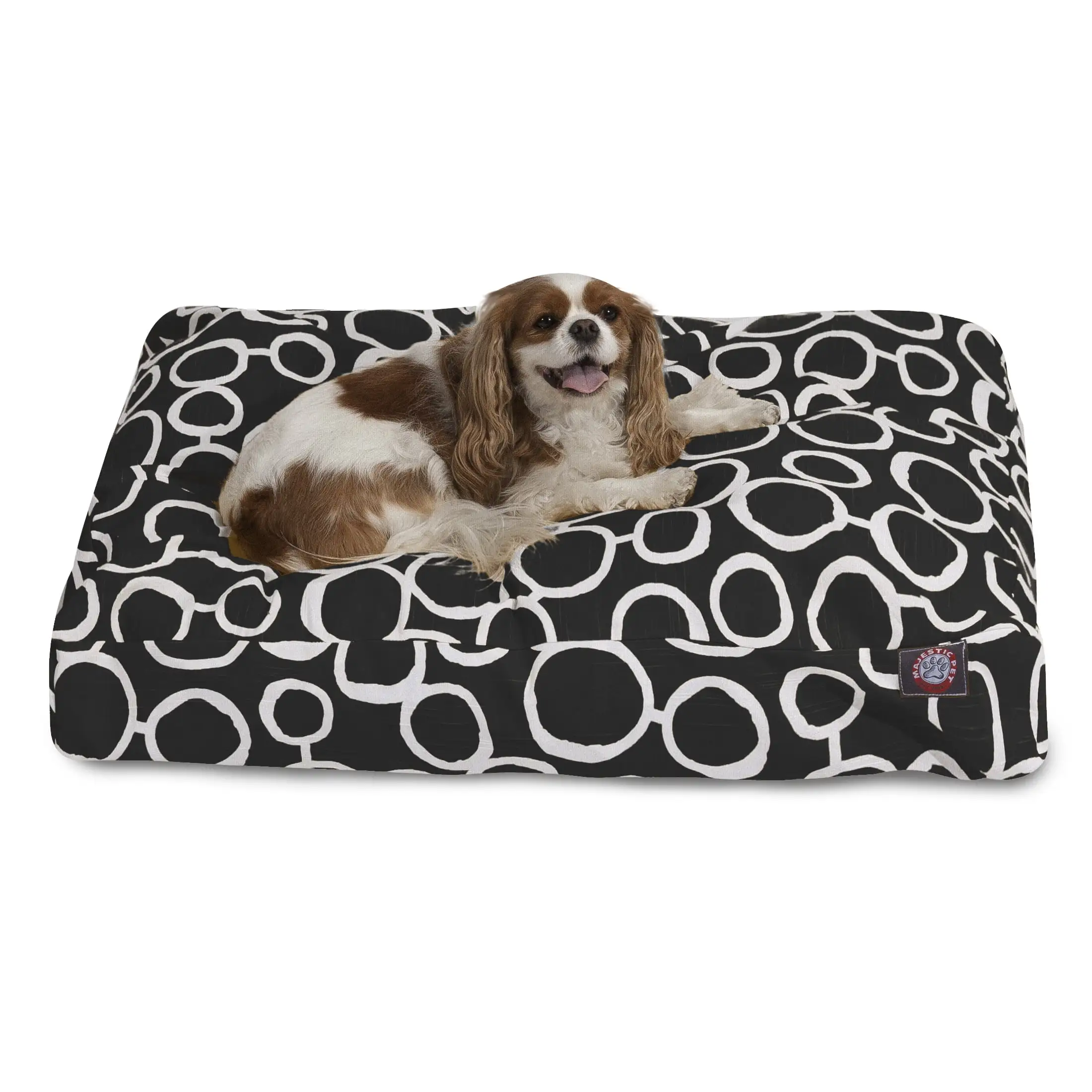 Majestic Pet Fusion Rectangle Dog Bed Cotton Twill Removable Cover Black Large 44 x 36 x 5