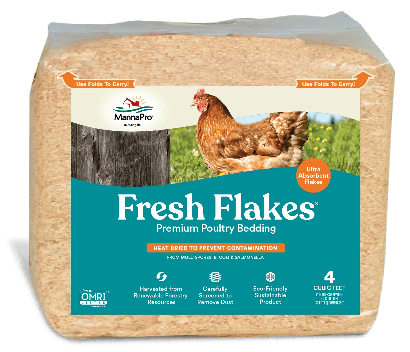 Manna Pro Fresh Flakes Premium Chicken Bedding. 4 Cubic feet