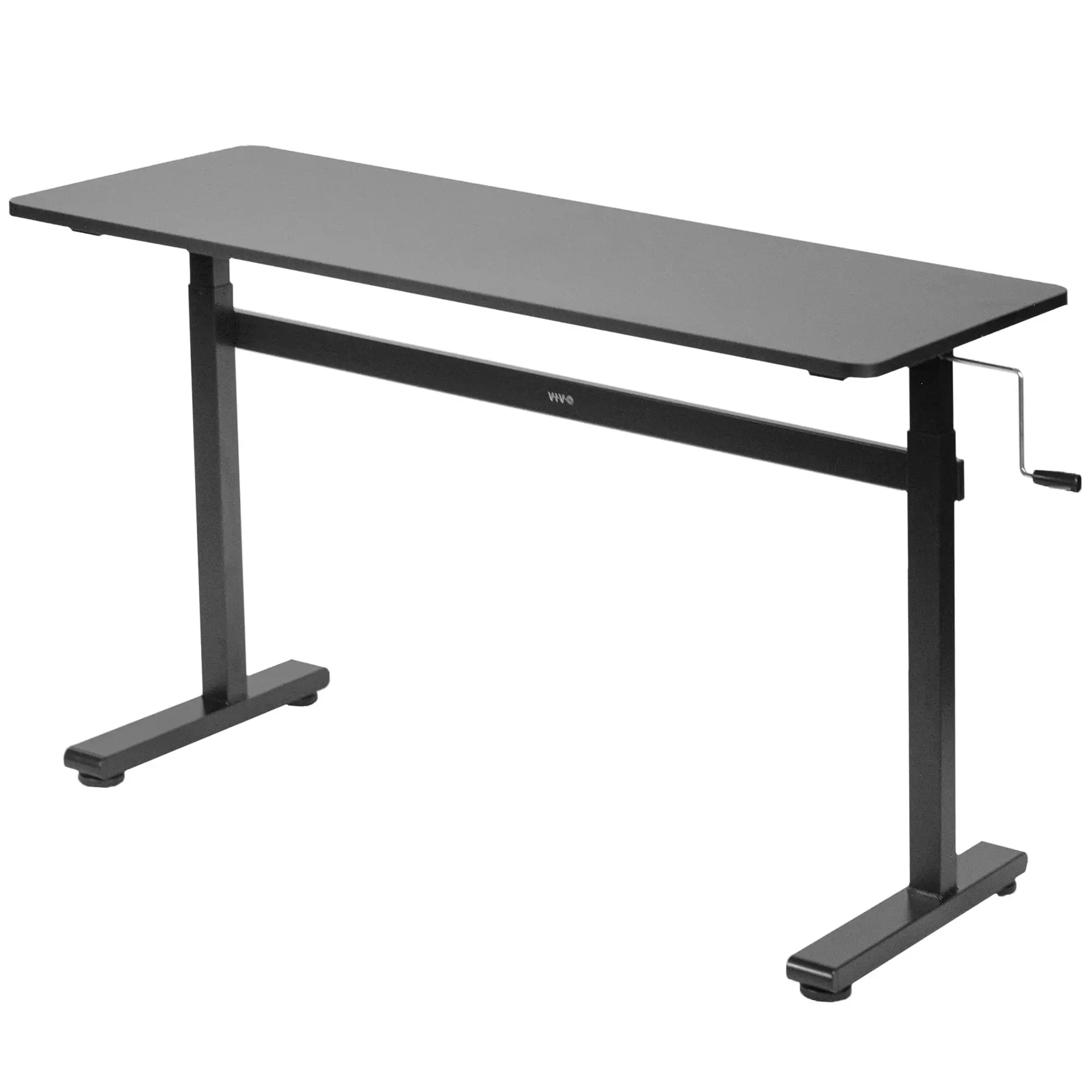 Manual Crank Stand Up Height Adjustable Desk Frame Workstation with Table Top