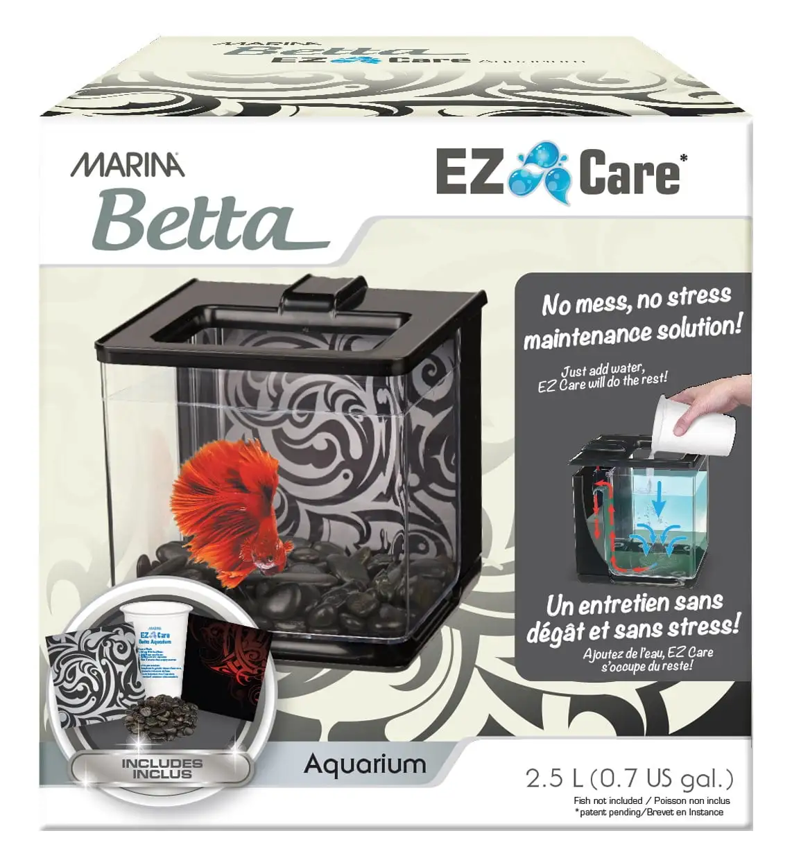 Marina Betta EZ Care 0.7-Gallon Aquarium Starter Kit. Black