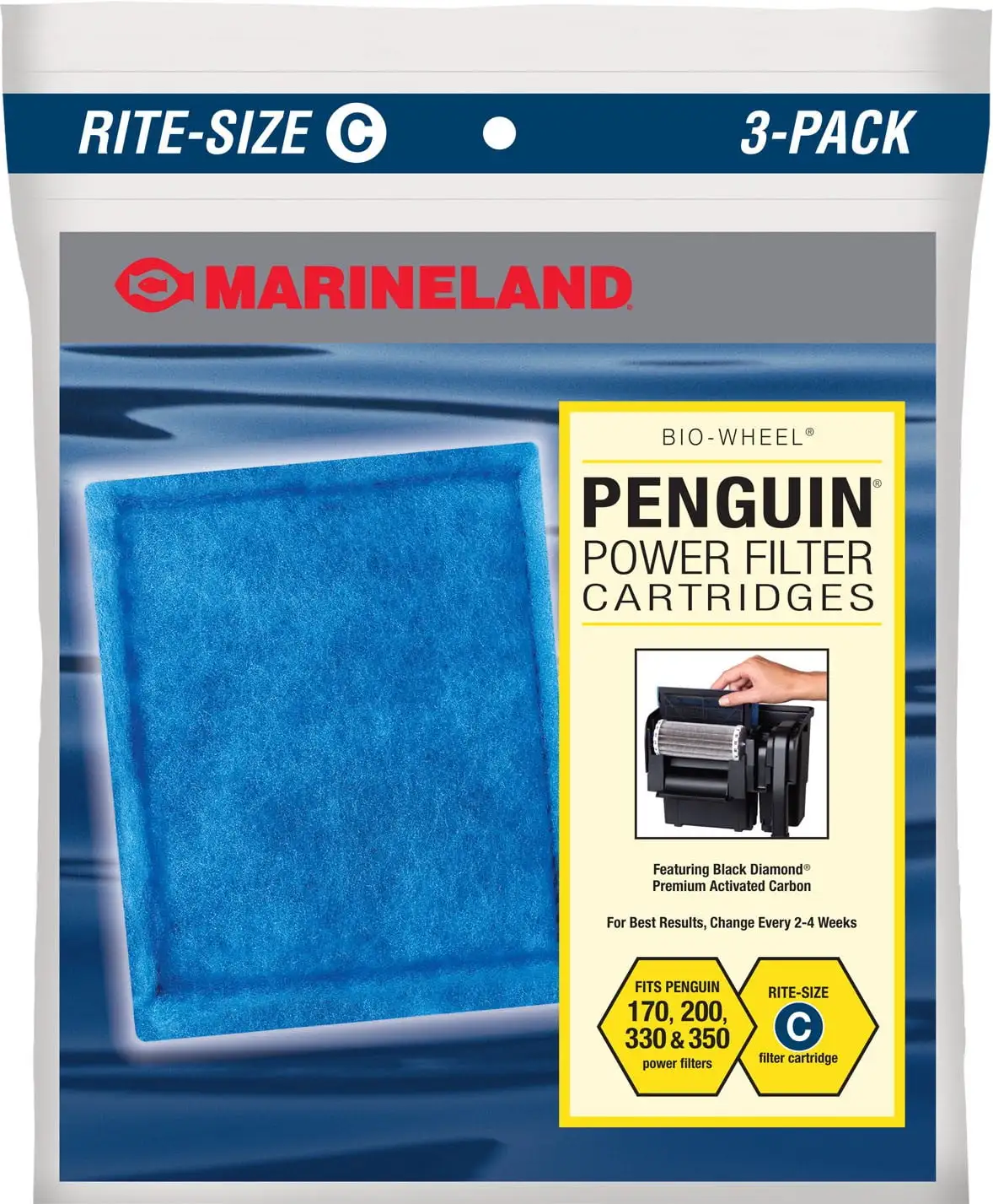 Marineland Penguin Bio-Wheel Power Filter Aquarium Filter Cartridges. Rite-Size C. 3-pack