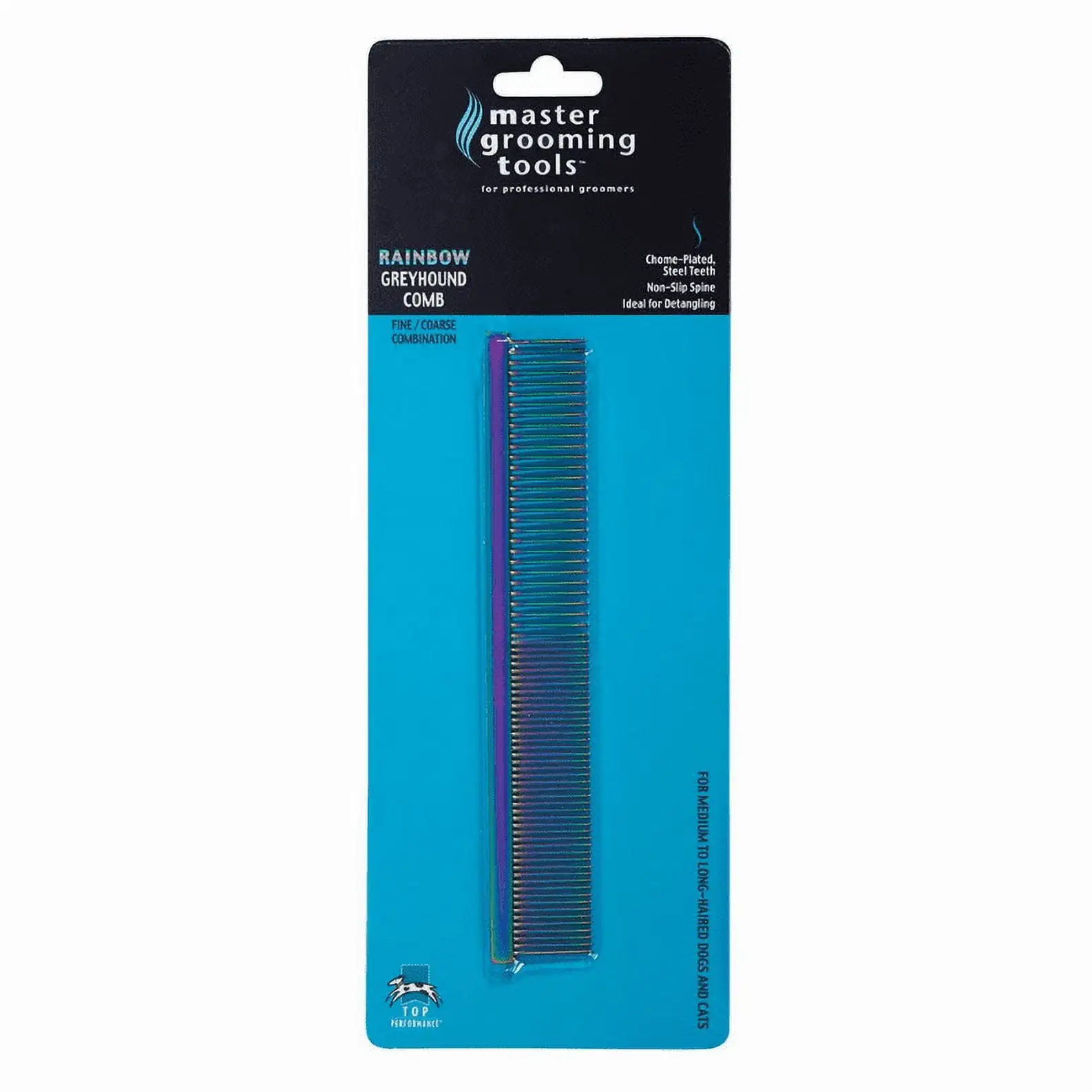 Master Grooming Tools Rainbow Greyhound Combs ??European-Style Combs for Grooming Dogs - Fine/Coarse. 7½