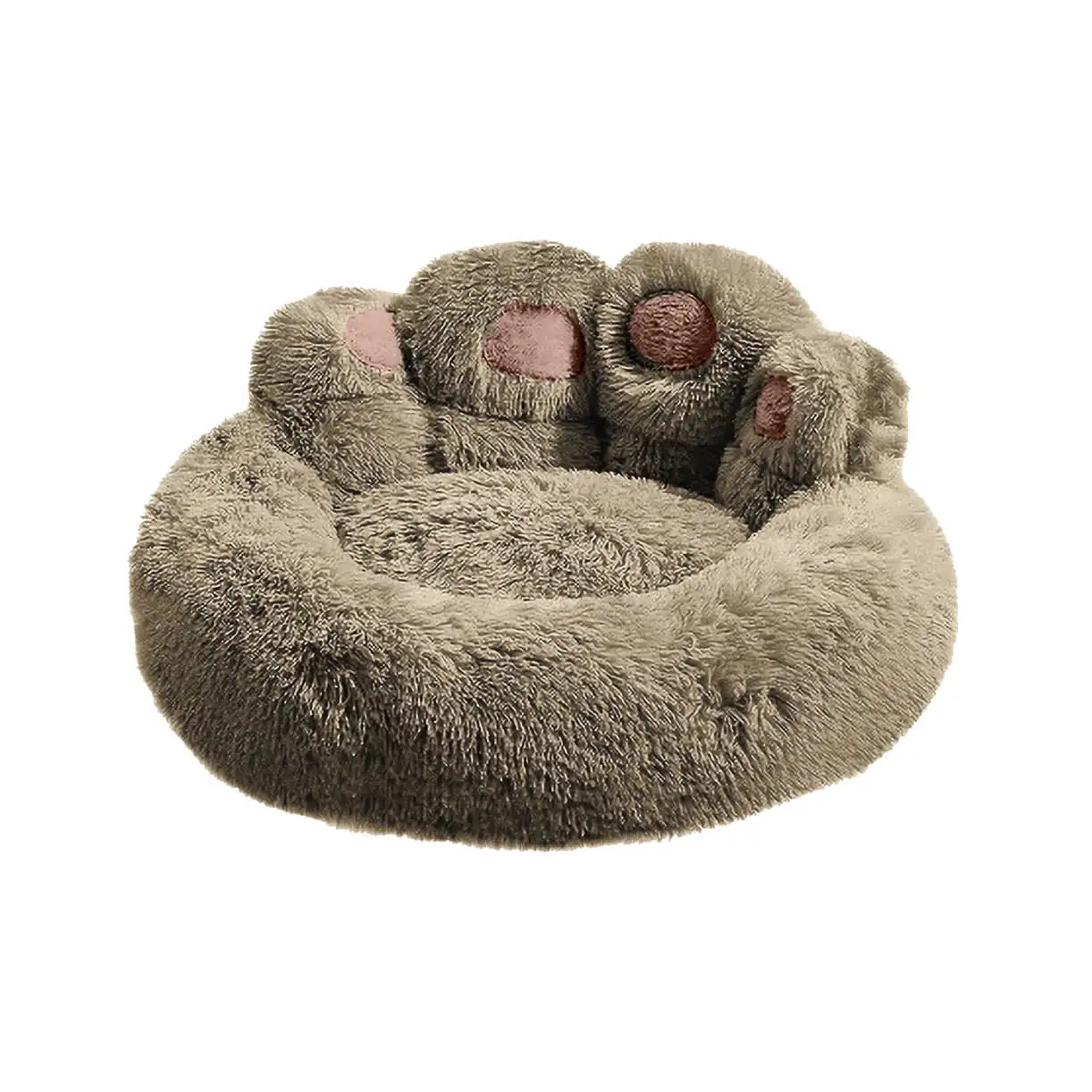 Matoen Donut Dog Beds for Medium Dogs.Washable Large Dog Bed Calming Cuddler. Fluffy Round Pet Bed. Faux Fur Small Cat Bed