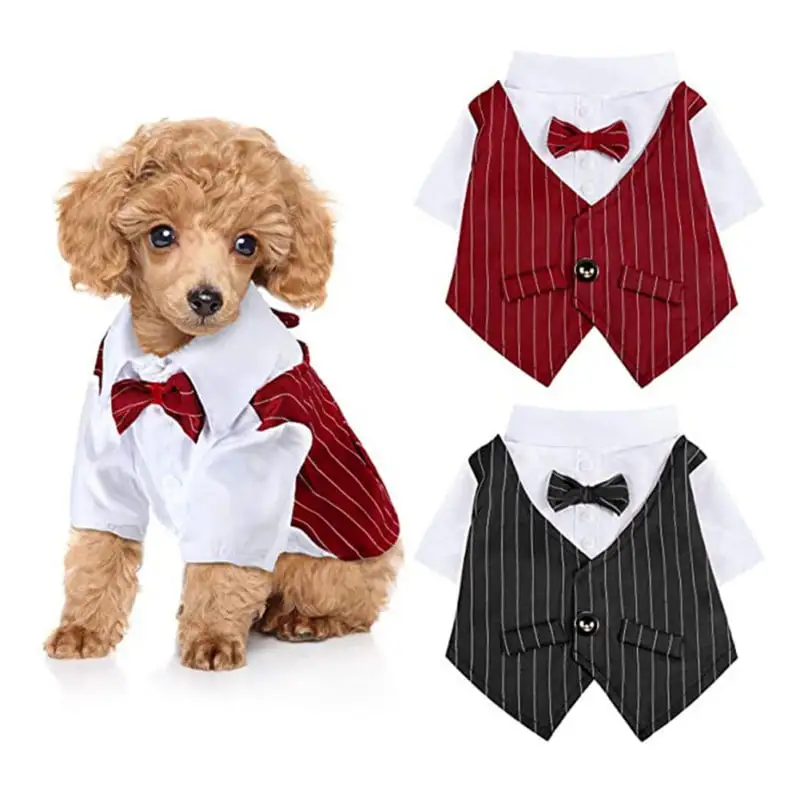 Maxcozy Pets Gentleman Suit Formal Shirt Tuxedo. Dog Suit Bow Tie Costume. Gentleman Dog Wedding Party Suit