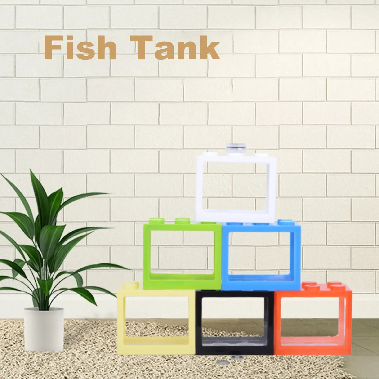 Mdesiwst Small Fish Tank Creative Superposition Wide Application Plastic Building Block Fish Tank for Decoration