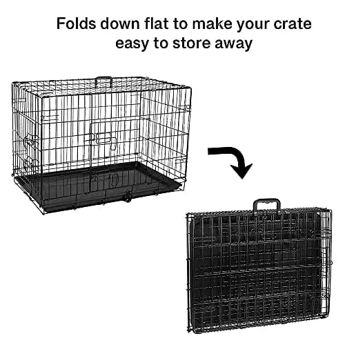 Medium Dog Crate 30 Inch Dog Kennel Indoor Foldable Metal Wire Dog Crate Double Door