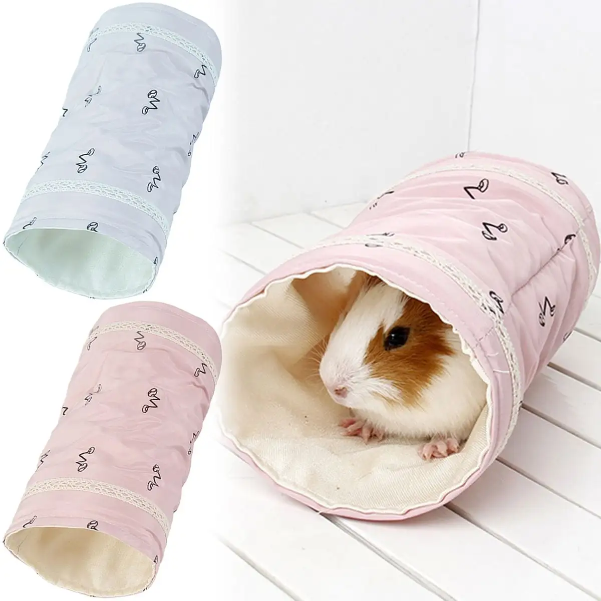 Meidiya Small Animal Play Tunnel House.Collapsible Pet Toy Soft Tunnel Hideout for Hamster.Guinea Pig.Mice.Rats.Bunny.Small Animals