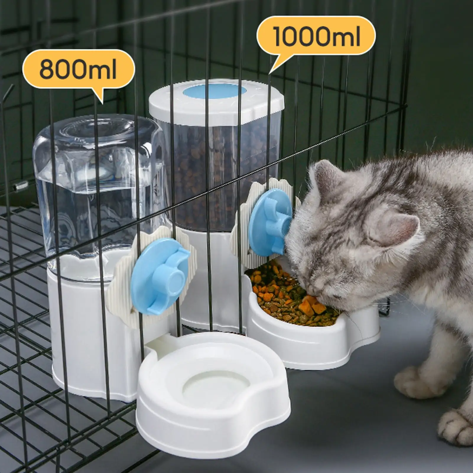 Meijuhuga 800ML/1000ML Pet Feeder Large Capacity Hanging Cat Water Dispenser Convenient Dog Food Feeder Pet Supply