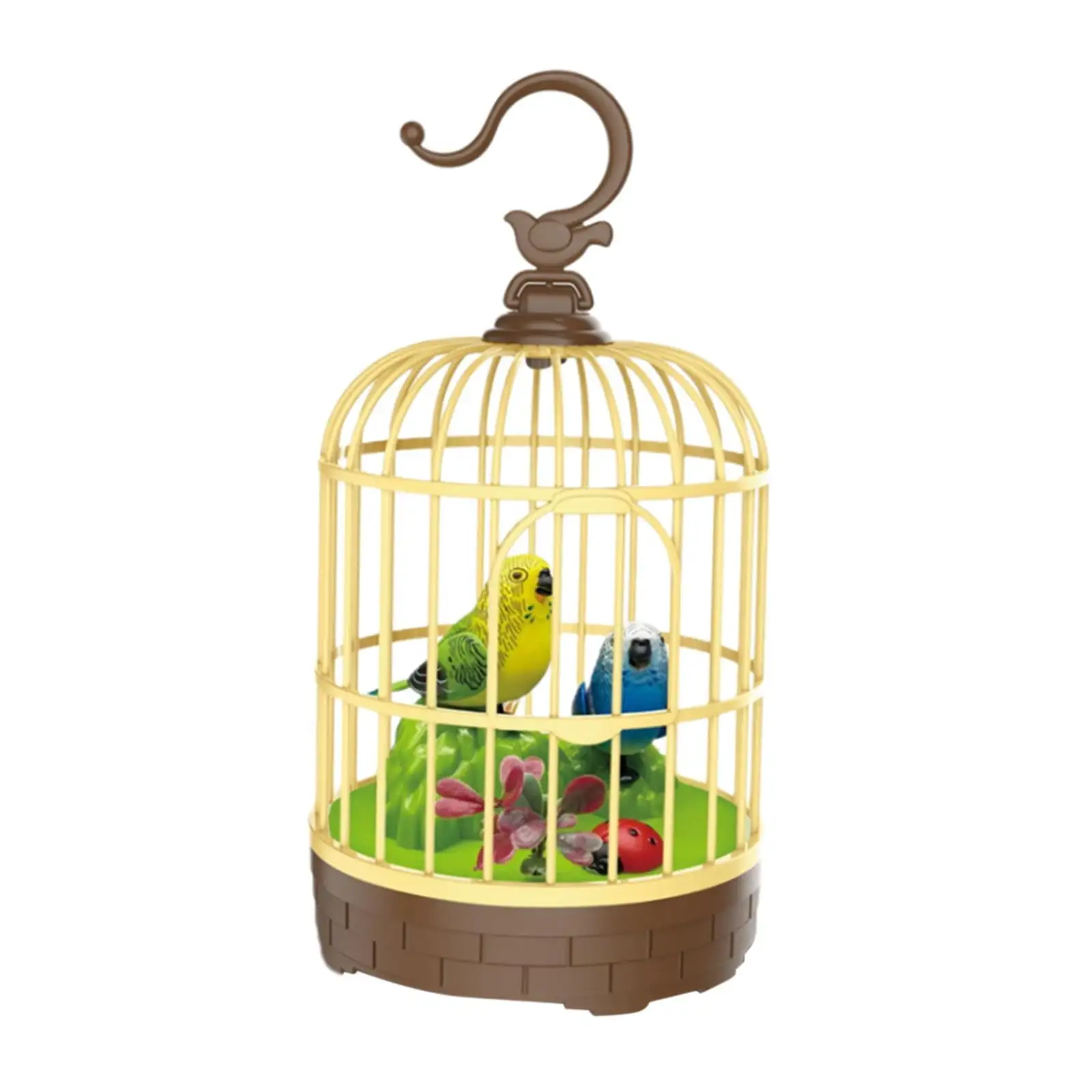 Menolana 1x Singing Chirping Bird Toy Recreation Realistic Movements Activated Green and Blue