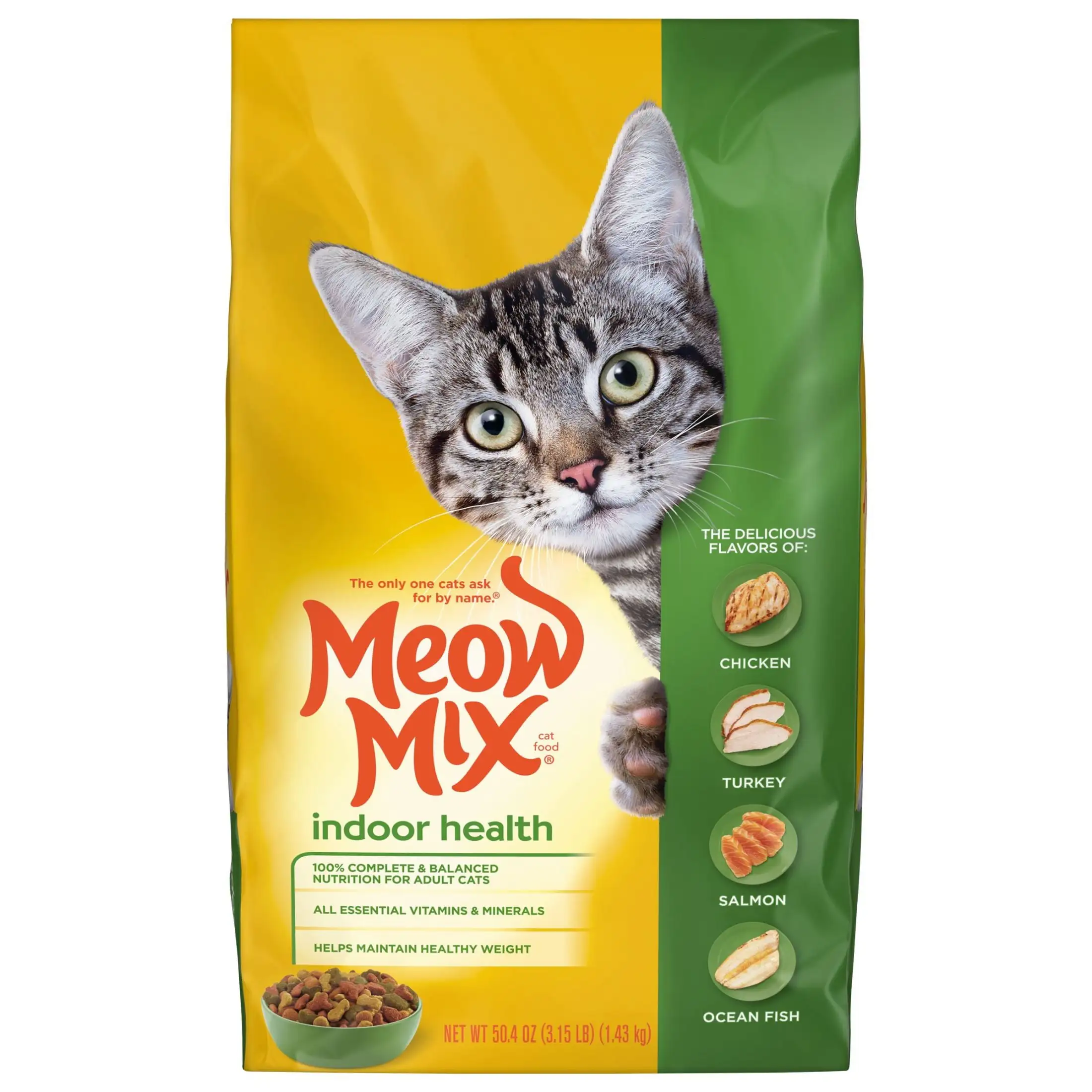 Meow Mix Indoor Health Dry Cat Food. 3.15-Pound Bag