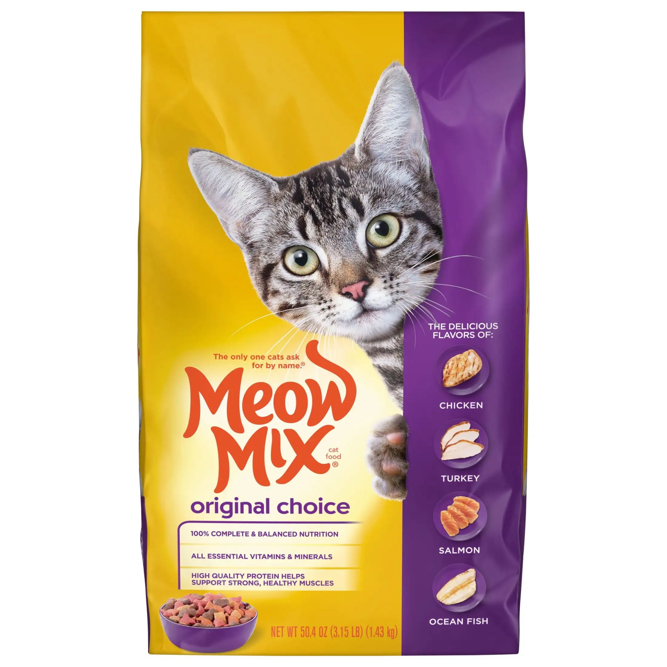 Meow Mix Original Choice Dry Cat Food. 3.15-Pound Bag