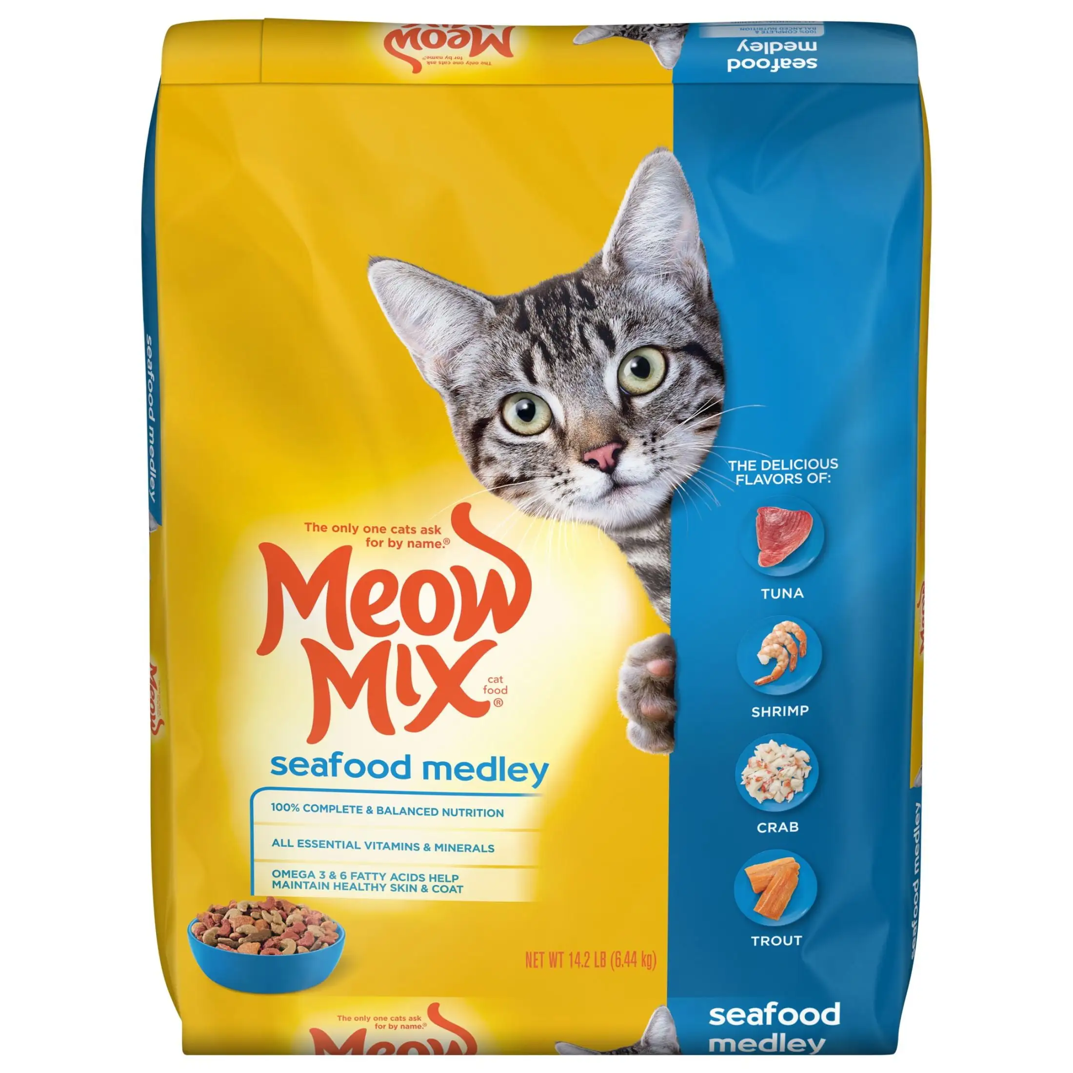 Meow Mix Seafood Medley Dry Cat Food. 14.2 Pounds