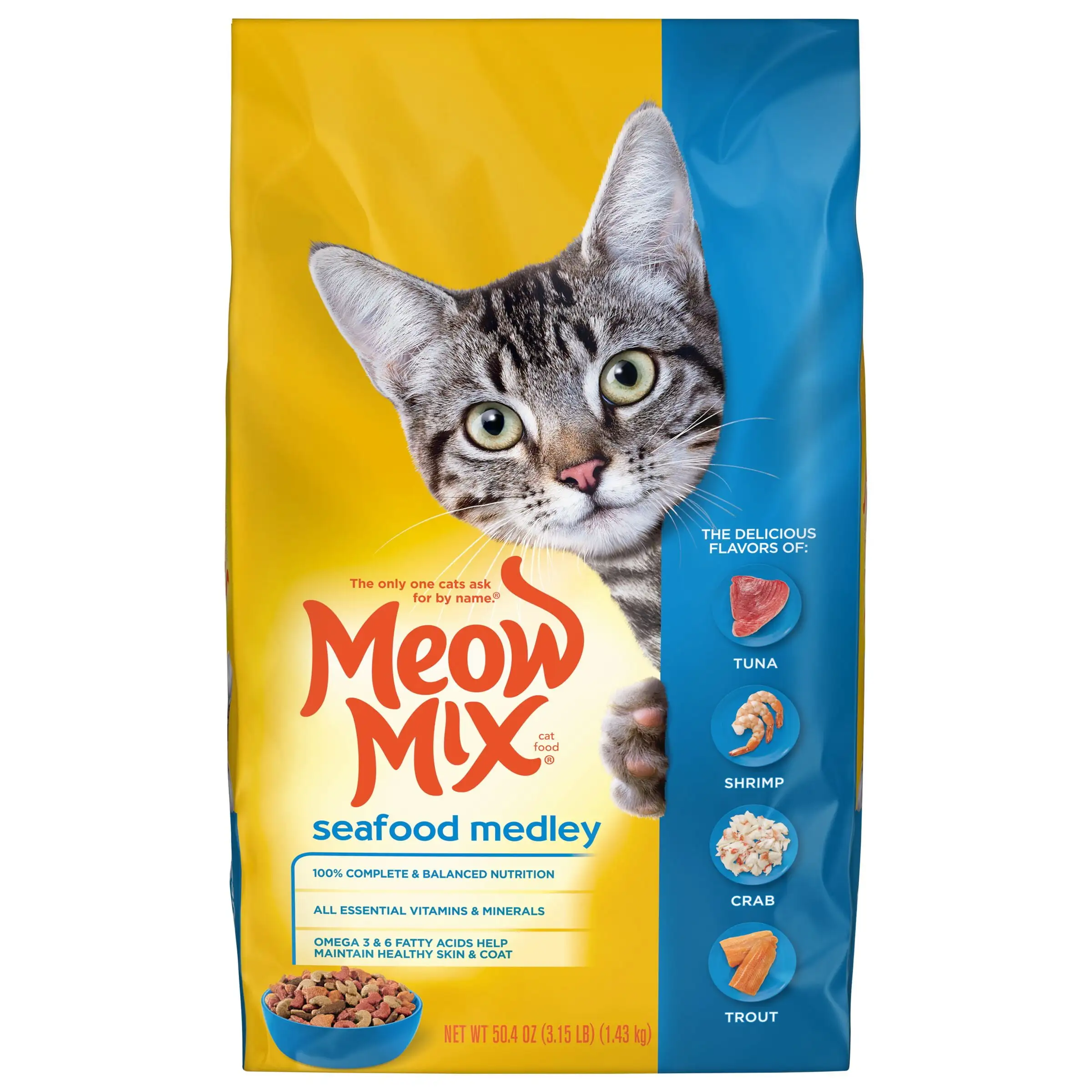 Meow Mix Seafood Medley Dry Cat Food. 3.15-Pound