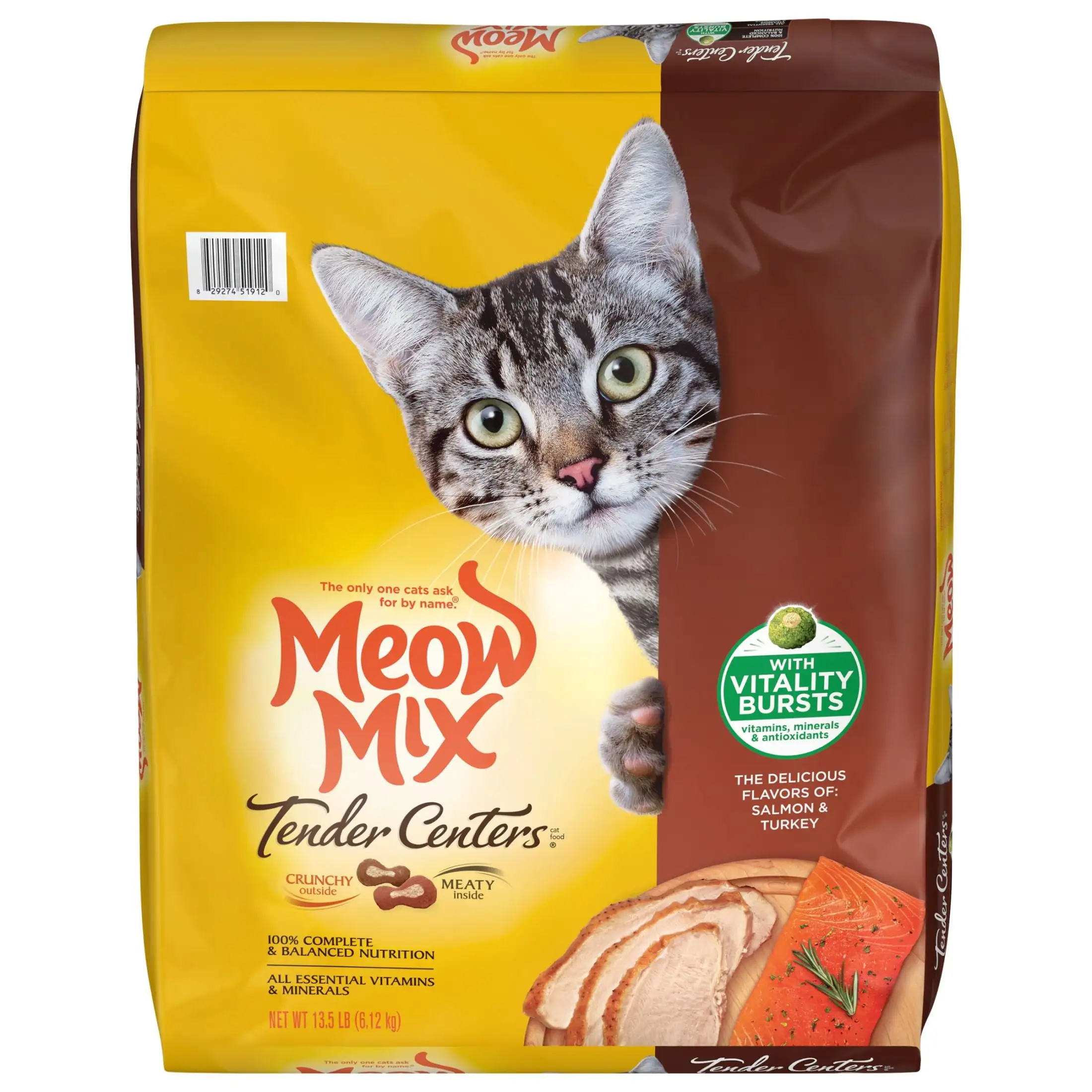 Meow Mix Tender Centers Salmon & Turkey Dry Cat Food. 13.5 Pounds