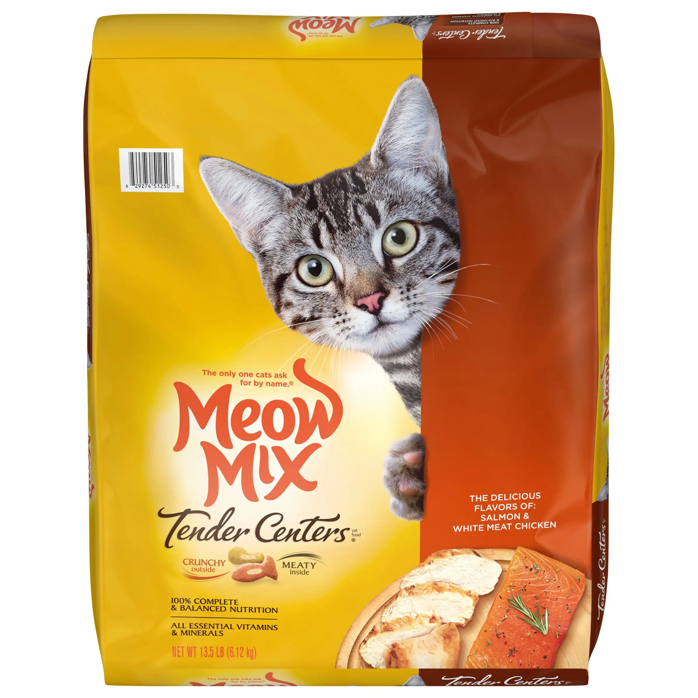 Meow Mix Tender Centers Salmon & White Meat Chicken Dry Cat Food. 13.5 Pounds