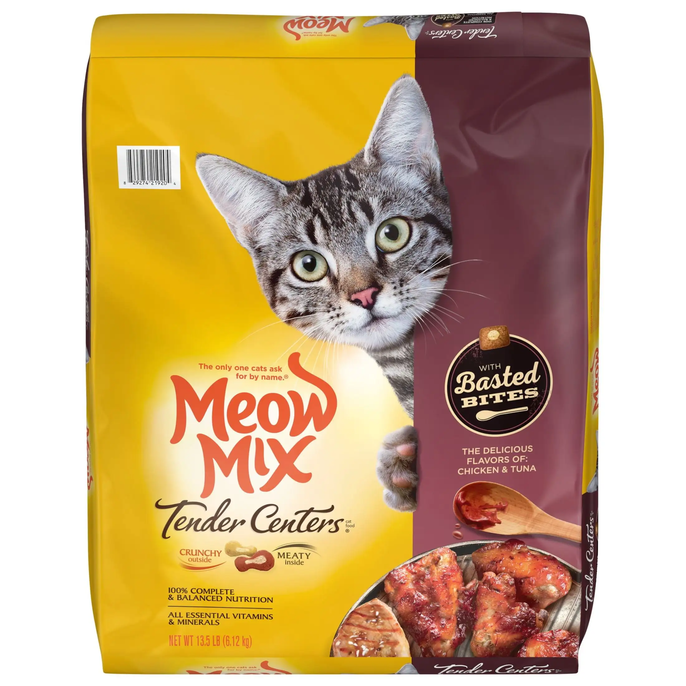 Meow Mix Tender Centers with Basted Bites. Chicken and Tuna Flavored Dry Cat Food. 13.5-Pound