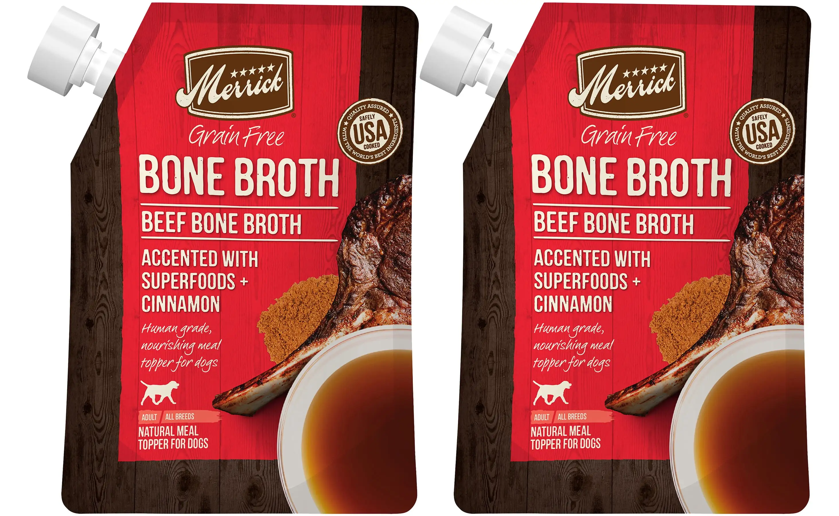 Merrick Bone Broth All Life Stages Dog Food Topper Beef. 16 oz. (Pack of 2)