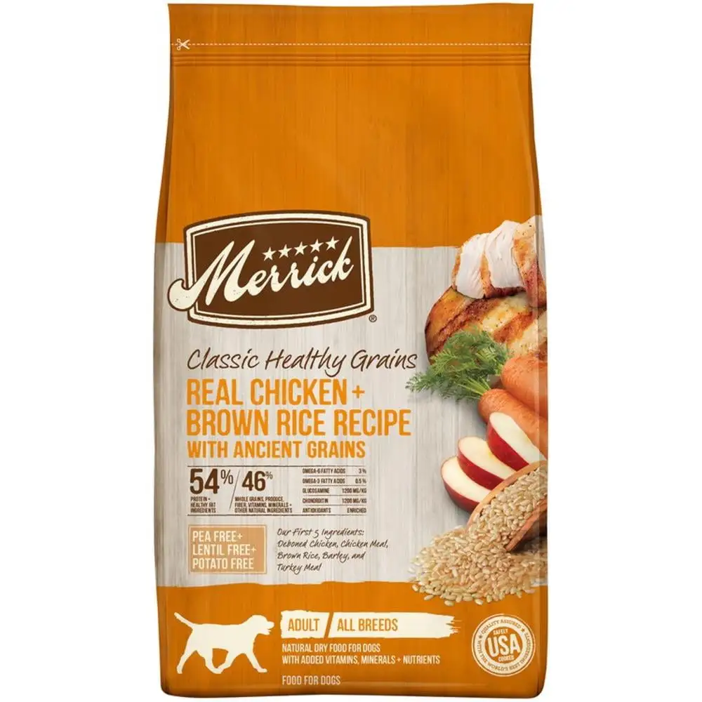 Merrick Classic Healthy Grains Real Chicken + Brown Rice Dry Dog Food. 4 lb