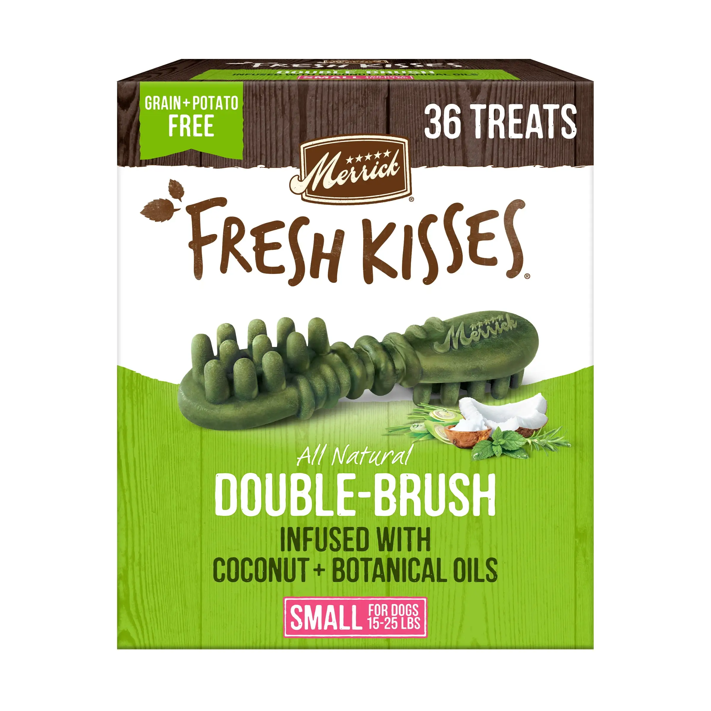 Merrick Fresh Kisses Natural Dental Chews Infused With Coconut And Botanical Oils For Small Dogs 15-25 Lbs. 23.0 oz. Box