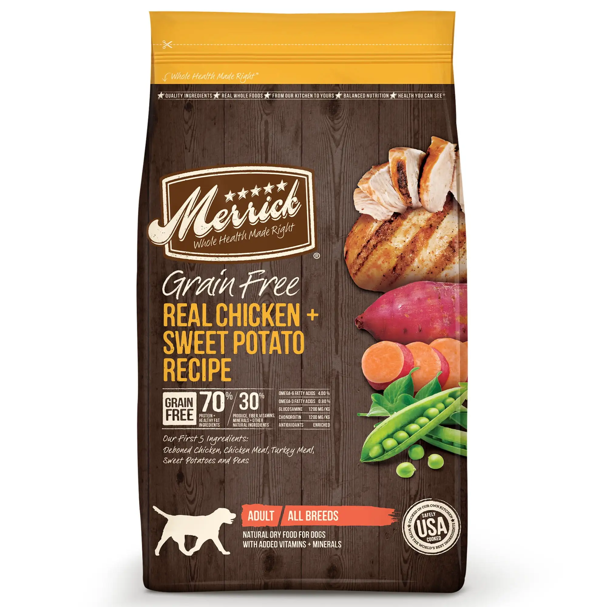 Merrick Grain-Free Real Chicken + Sweet Potato Recipe Dry Dog Food. 4 lb