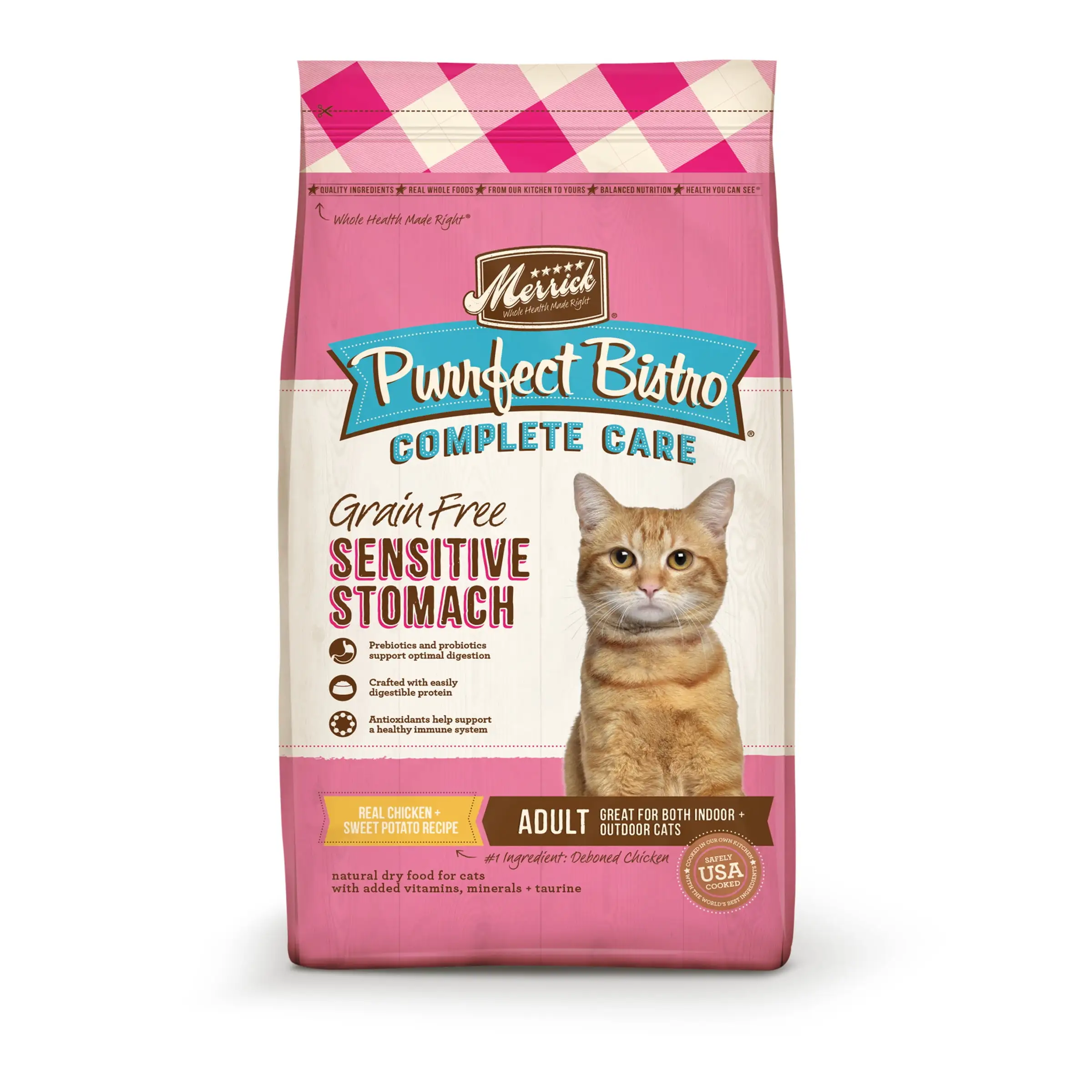 Merrick Purrfect Bistro Chicken & Sweet Potato Dry Cat Food. 12 lb Bag