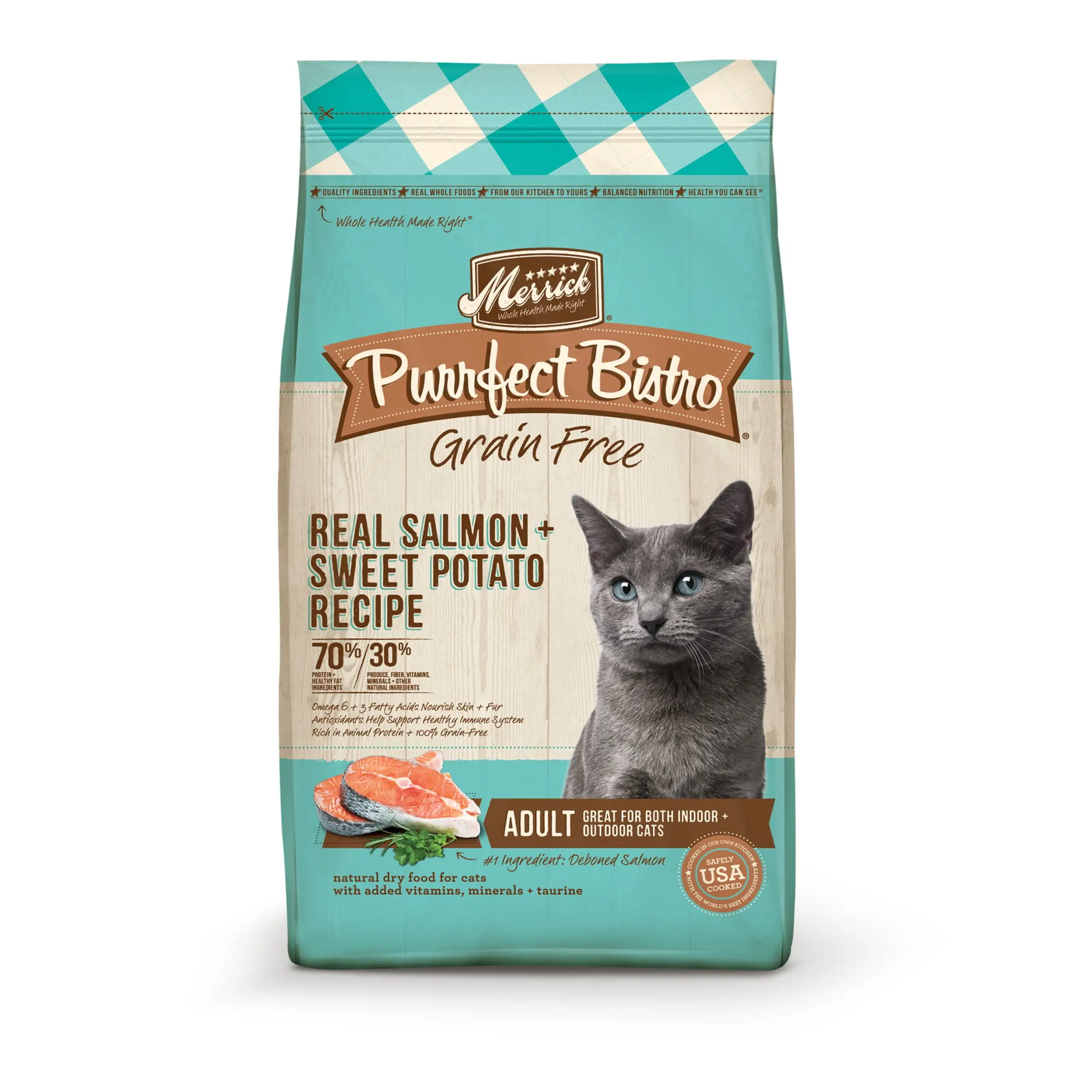 Merrick Purrfect Bistro Real Salmon & Sweet Potato Dry Cat Food. 12 lb Bag