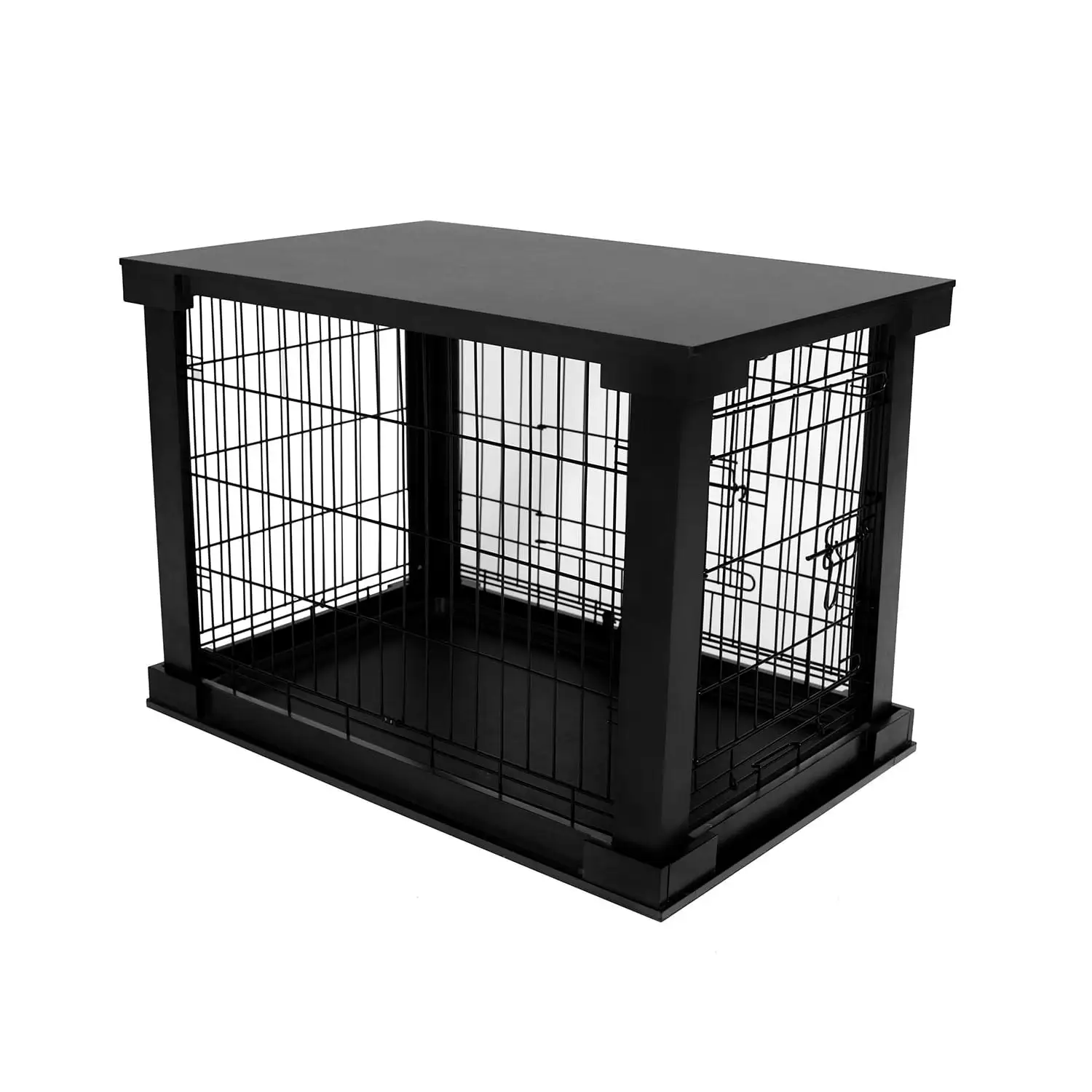 Merry Products Decorative Pet Cage w/ Protection Box End Table. Black