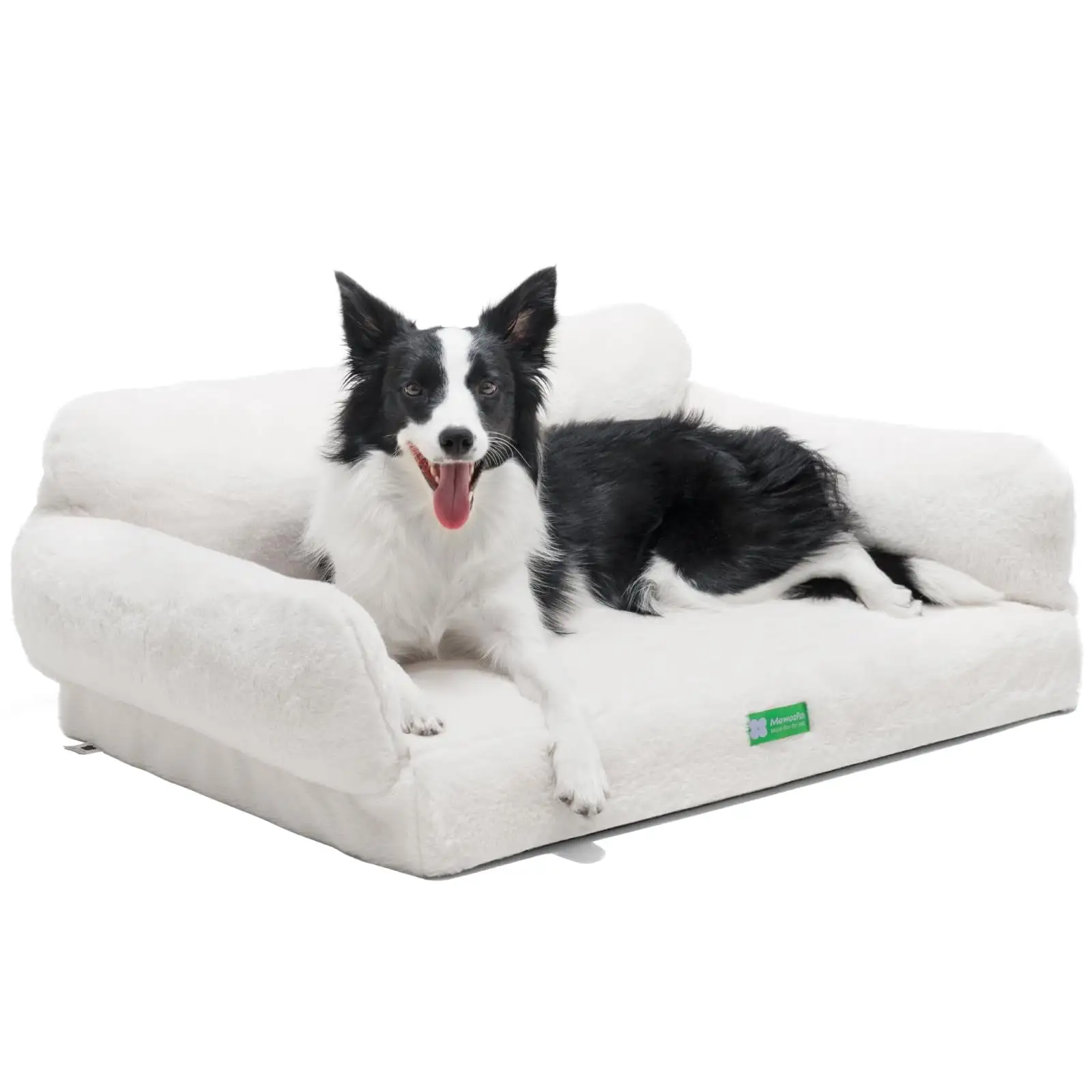 Mewoofun Fashion Cat Sofa Bed Cat Couch.Fluffy Dog Bed for Medium Small Dogs & Cats.with Non-Slip Bottom.White